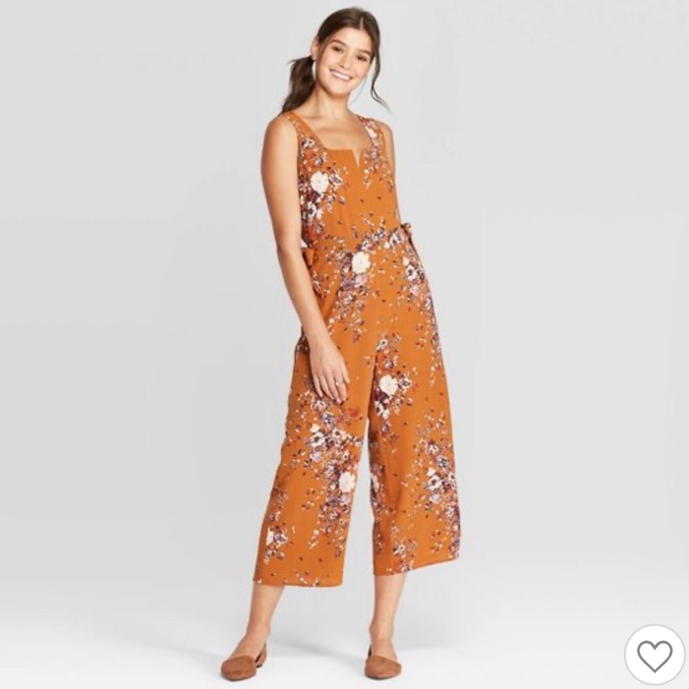 Cropped Floral Jumpsuit NWOT